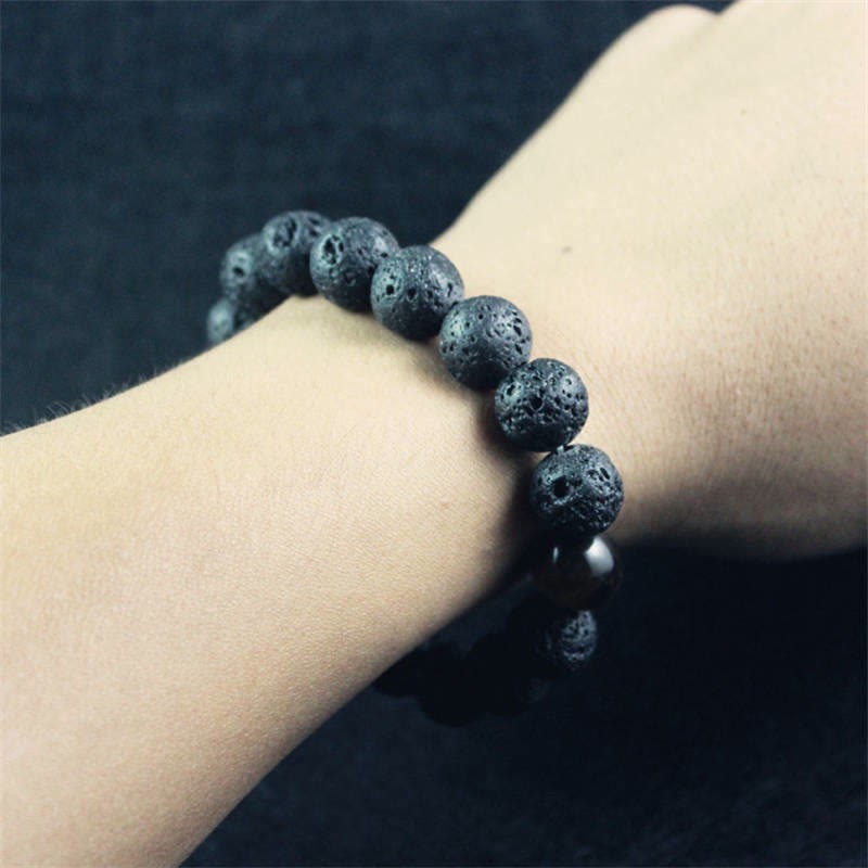 Lava Rock Tiger Eye Stone Peace Healing Bracelet