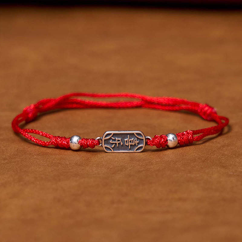 Handmade 925 Sterling Silver Peace And Joy Safe Well Protection Braided Bracelet