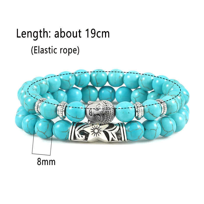 2Pcs Natural Crystal Agate mystic zen Protection Bracelet