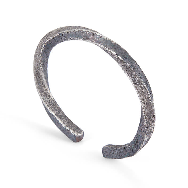 Retro 999 Sterling Silver M?bius Loop Eternal Love Cuff Bracelet Bangle