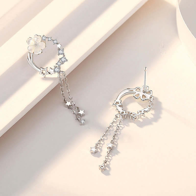 925 Sterling Silver Flower Butterfly Love Necklace Pendant Earrings Set