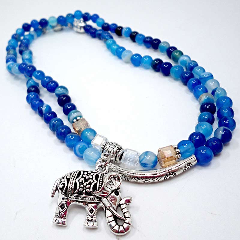 Natural Agate Elephant mystic zen Hope Bracelet