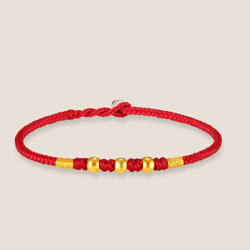 999 Gold Beads Luck King Kong Knot Handmade Braided Protection Bracelet