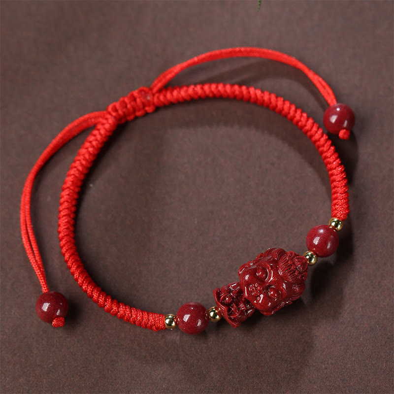 Chinese Zodiac Natal mystic zen Cinnabar Amulet Blessing String Bracelet