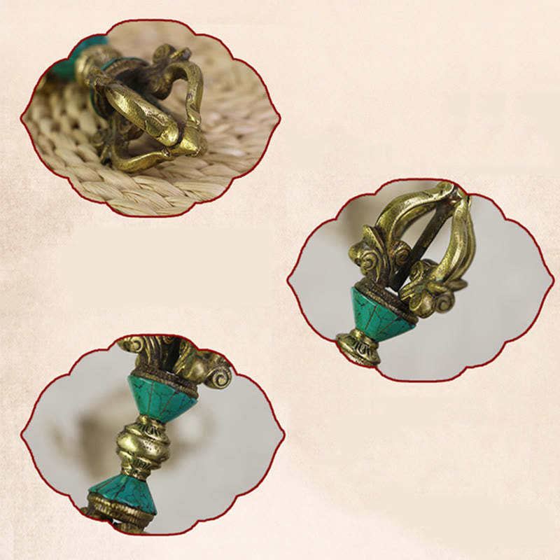 Tibetan Five Prong Vajra Dorje Handcrafted Nepal Spiritual Power Copper Decoration
