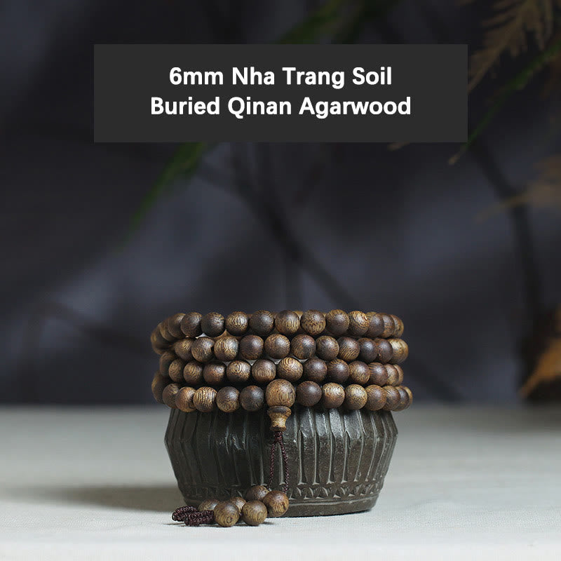 108 Mala Beads Nha Trang Soil Buried Qinan Agarwood Balance Strength Bracelet