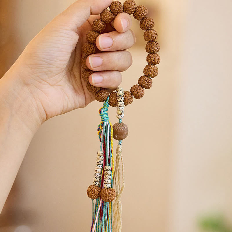 Tibet Rudraksha Bodhi Seed Amulet Wealth Luck Bracelet
