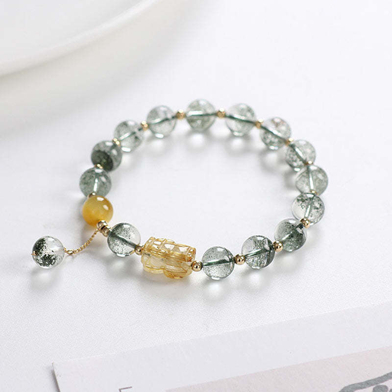 Green Phantom Citrine PiXiu Confidence Bracelet