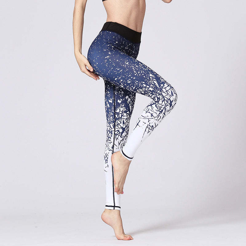 Lines Weeds Sakura Flowers Black Tree Print Pants Sports Fitness Yoga Leggings Women's Yoga Pants