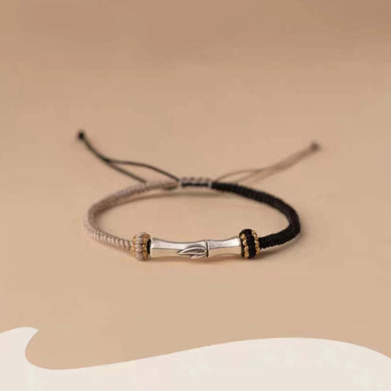 925 Sterling Silver Bamboo Protection Braided Bracelet