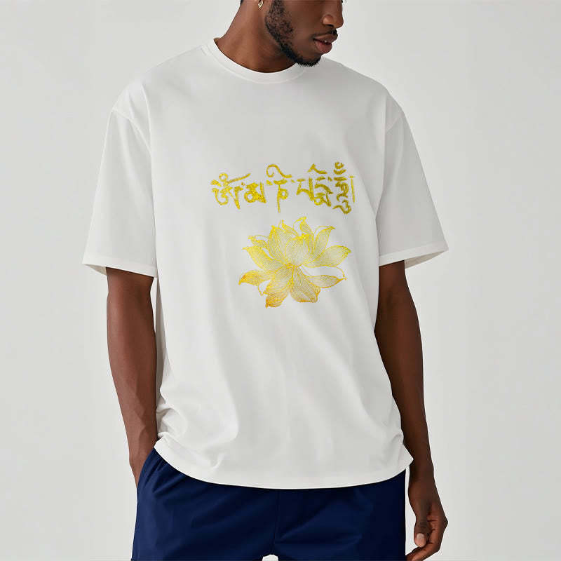 Golden Lotus Sanskrit Tee T-shirt