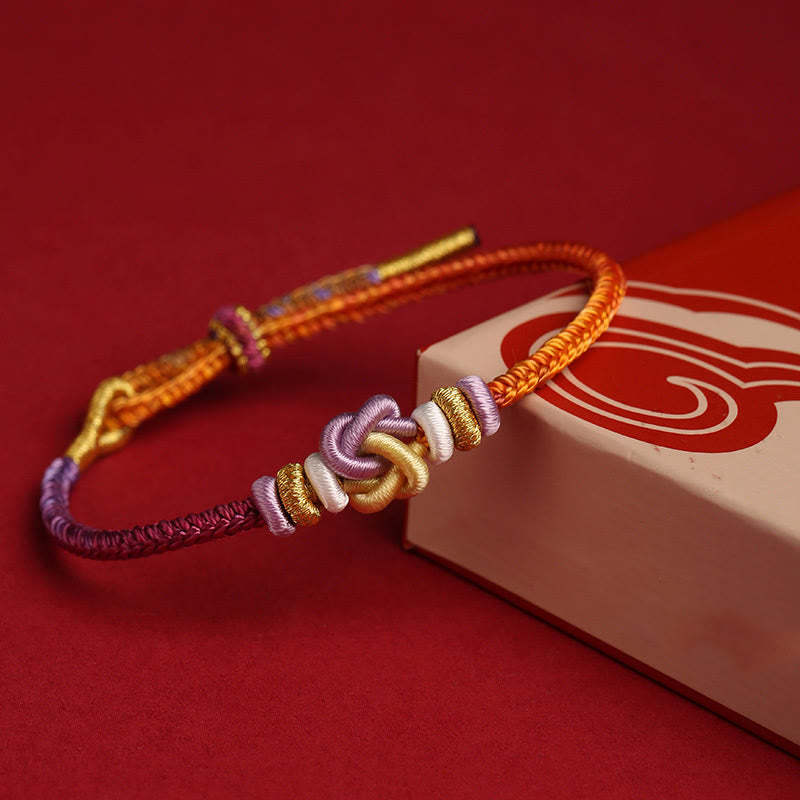 Colorful String Heart Knot Protection Braided Bracelet