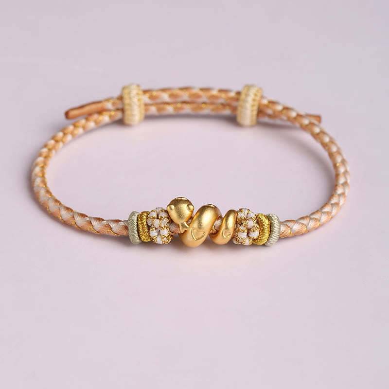 999 Sterling Silver Gradient Red String Year Of The Snake Luck Braided Bracelet
