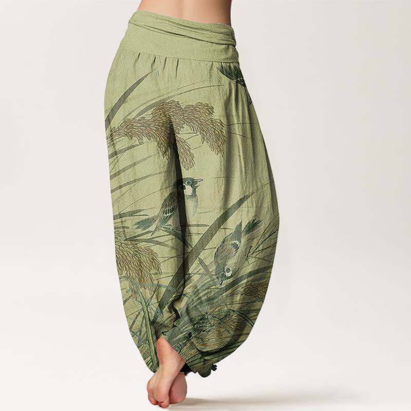 Casual Sparrow Rice Ear Women's Elastic Waist Harem Pants