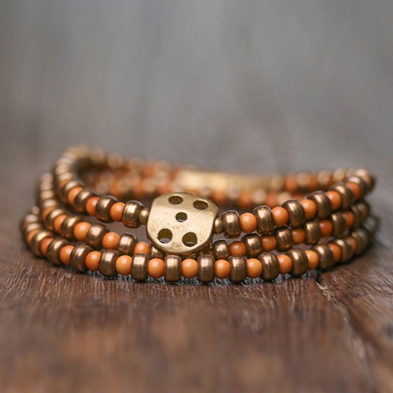 Retro Olive Pit Copper Wealth Bracelet