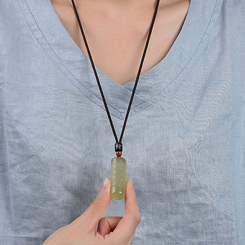 Heart Sutra Citrine Happiness Strength Necklace Pendant