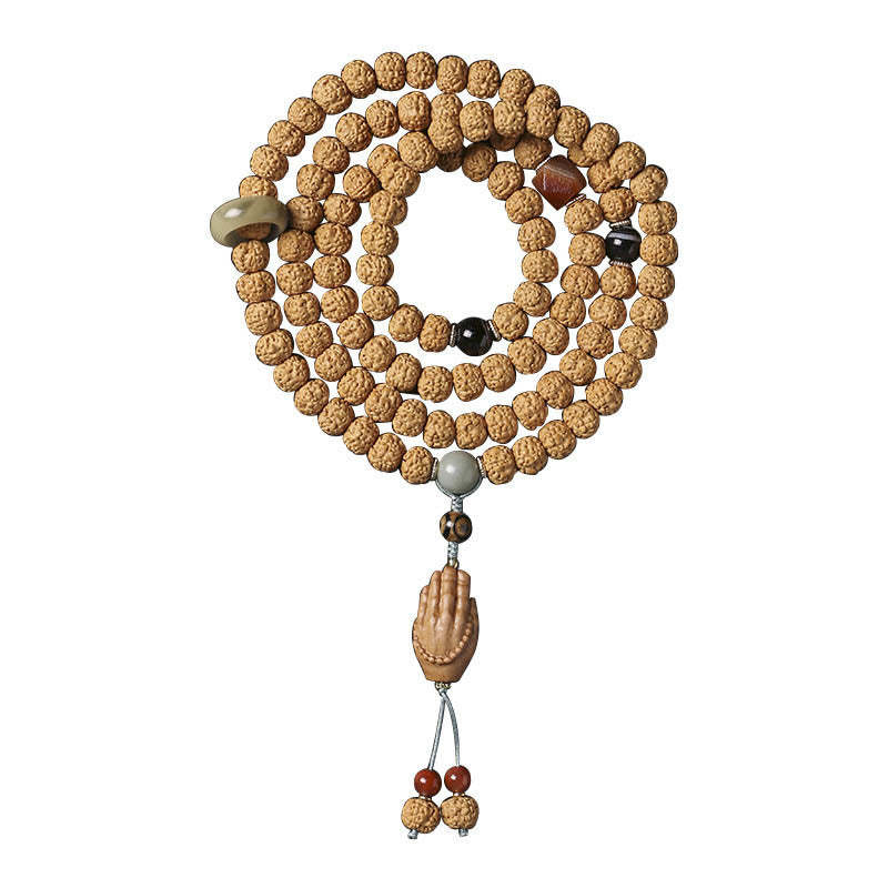Bodhi Seed Three-eyed Dzi Bead mystic zen Hand Charm Wealth Bracelet