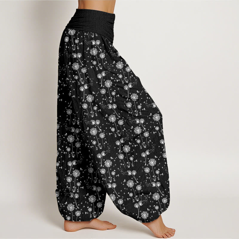 Dandelion Totem Pattern Women's Elastic Waist Harem Pants