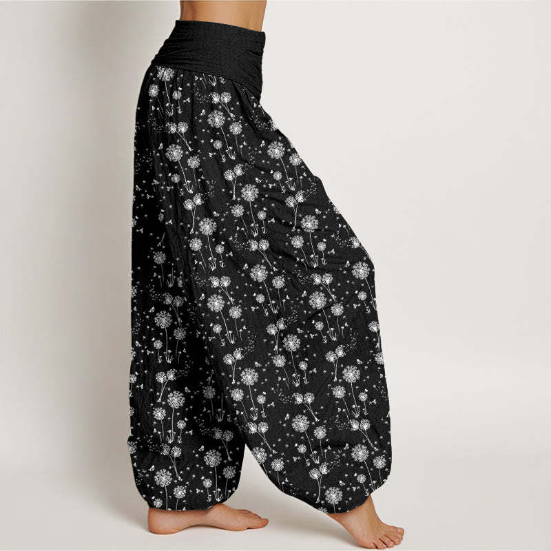 Dandelion Totem Pattern Women's Elastic Waist Harem Pants