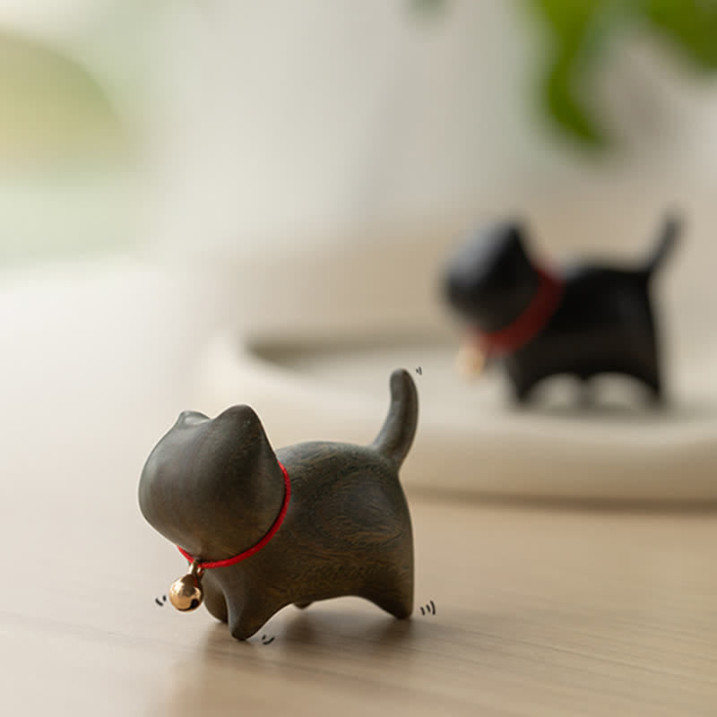 Green Sandalwood Small Leaf Red Sandalwood Cute Cat Animals Soothing Peace Decorations