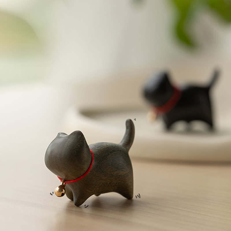 Green Sandalwood Small Leaf Red Sandalwood Cute Cat Animals Soothing Peace Decorations