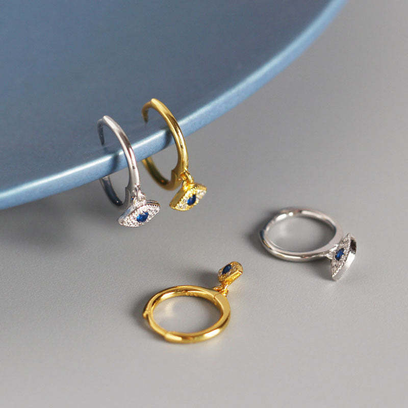 925 Sterling Silver Evil Eye Blessing Protection Stud Earrings