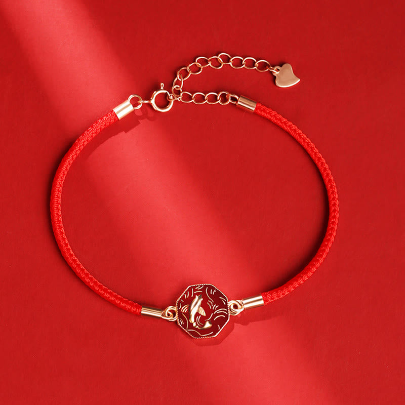 925 Sterling Silver Luck Koi Fish Color Change Wealth Handcrafted Braided Bracelet