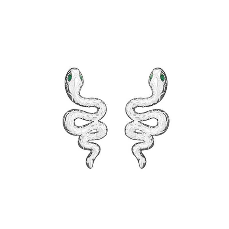 925 Sterling Silver Year of the Snake Calm Necklace Pendant Ring Earrings Set