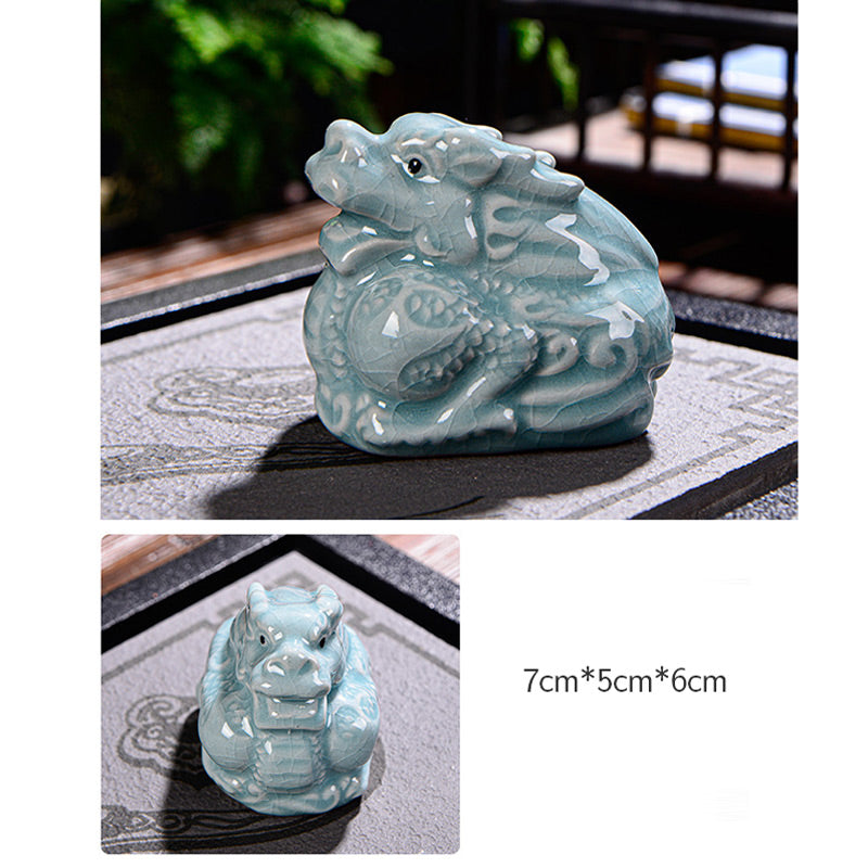 Chinese Zodiac Wealth Ceramic Tea Pet Home Figurine Decoration