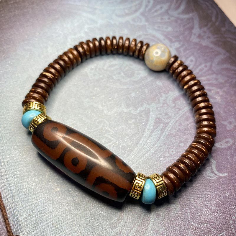 Tibetan Nine-Eye Dzi Bead Wealth Bracelet