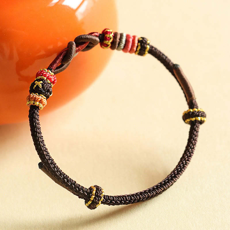 Handmade Ingot Pattern Braided String Protection Bracelet