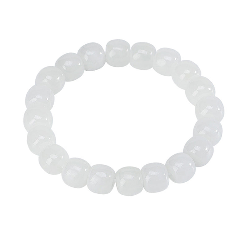 Hetian White Jade Happiness Blessing Bracelet