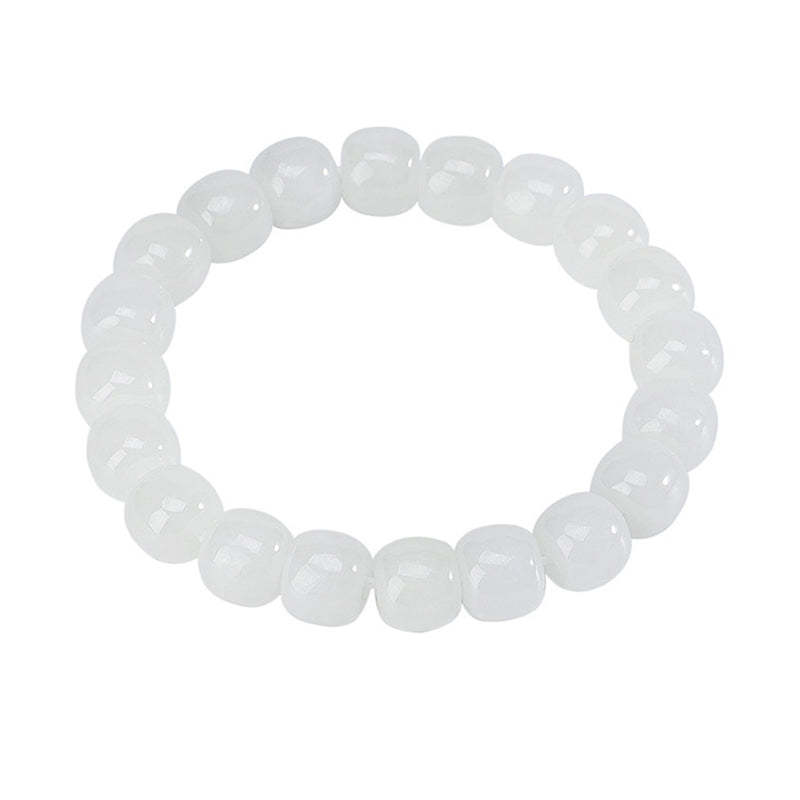 Hetian White Jade Happiness Blessing Bracelet