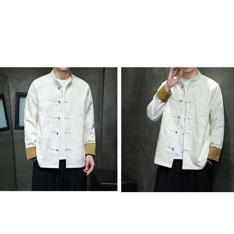 Tang Suit Casual Frog-button Long Sleeve Nylon Men's Jacket Shirt Clothing