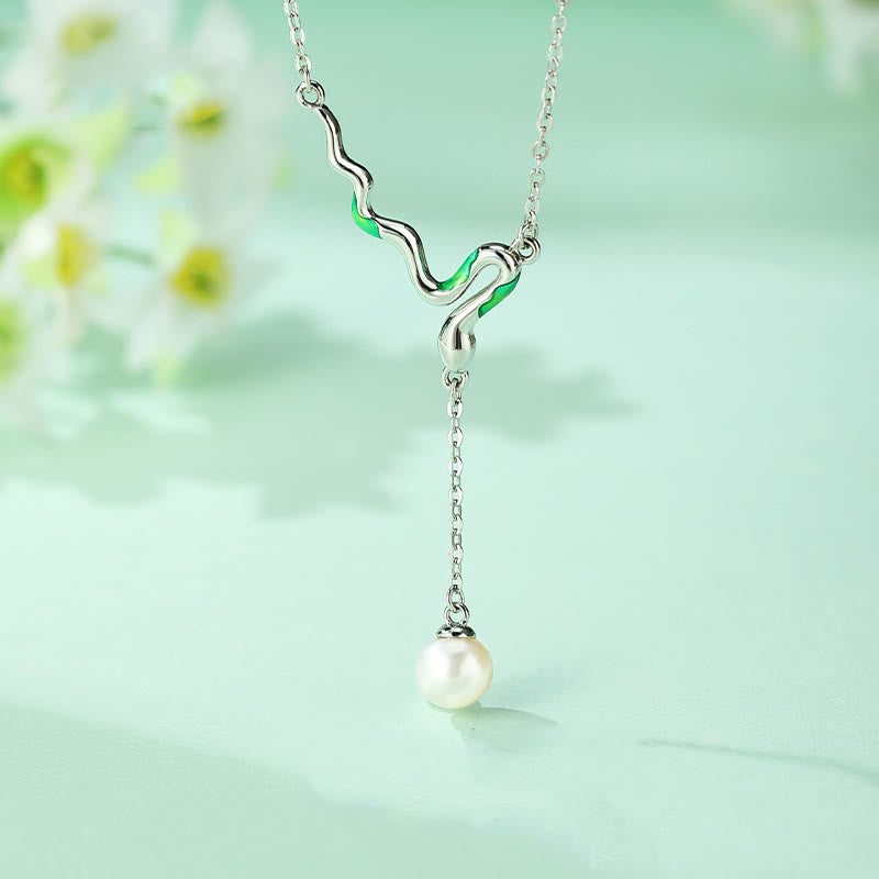 925 Sterling Silver Pearl Bead Year Of The Snake Healing Necklace Pendant
