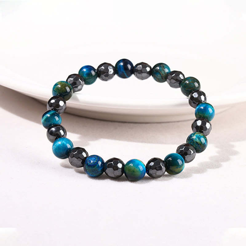 2Pcs Hematite Tiger Eye Blue Tiger Eye Powerful Bracelet Set