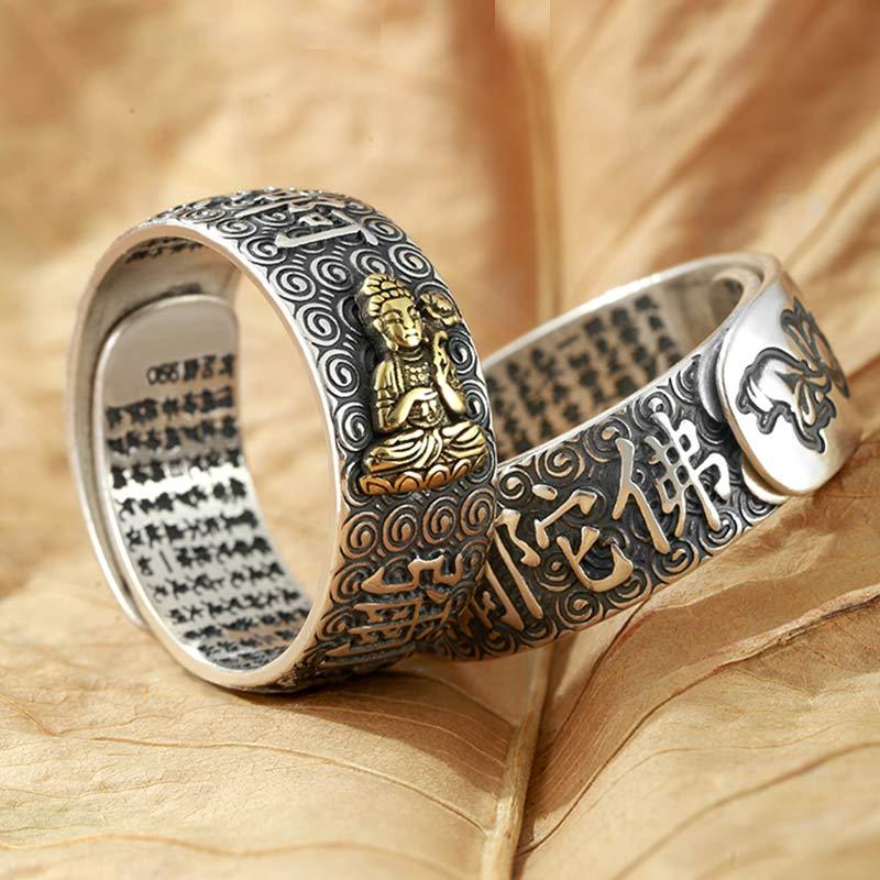 Chinese Zodiac Natal mystic zen Wealth Luck Adjustable Ring
