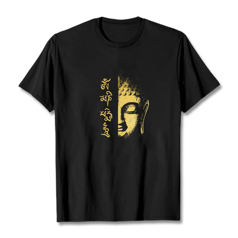 Om Mani Padme Hum Golden mystic zen Cotton Tee T-shirt