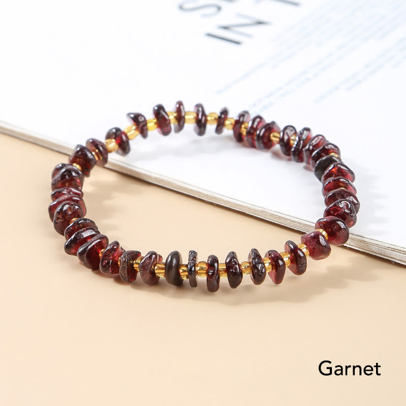 Natural Irregular Shape Stone Crystal Meditation Balance Bracelet