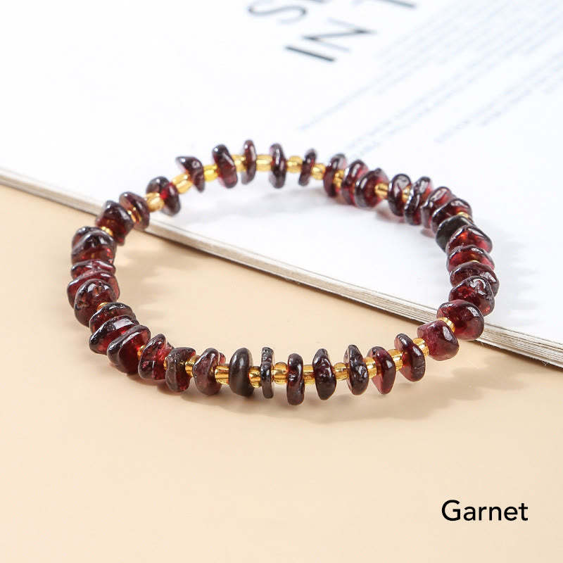 Natural Irregular Shape Stone Crystal Meditation Balance Bracelet