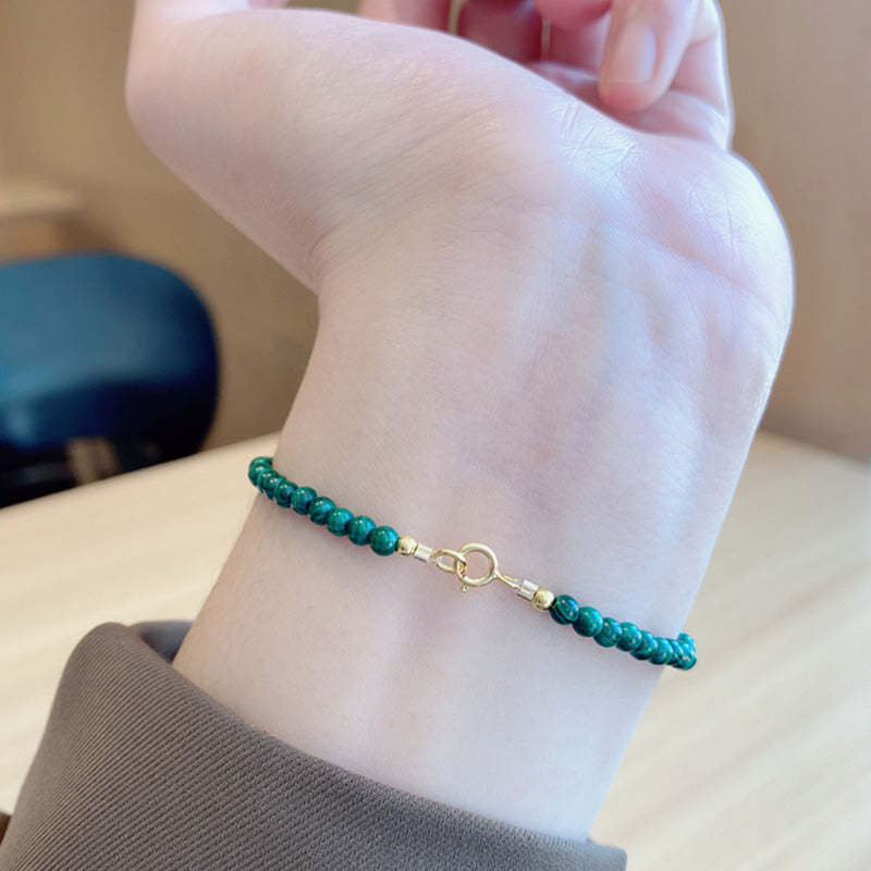 Natural Malachite Elephant Anti-Anxiety Charm Bracelet