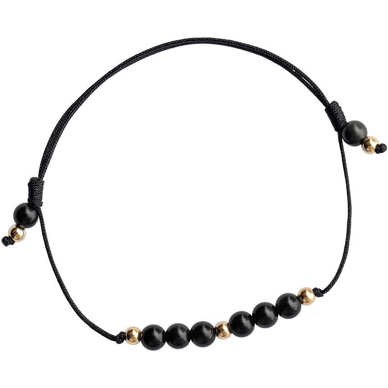 Smoky Quartz Black Obsidian Ultra-thin Beads Success Bracelet