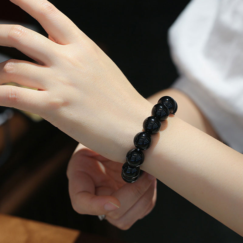 Natural Black Onyx Fortune Bracelet