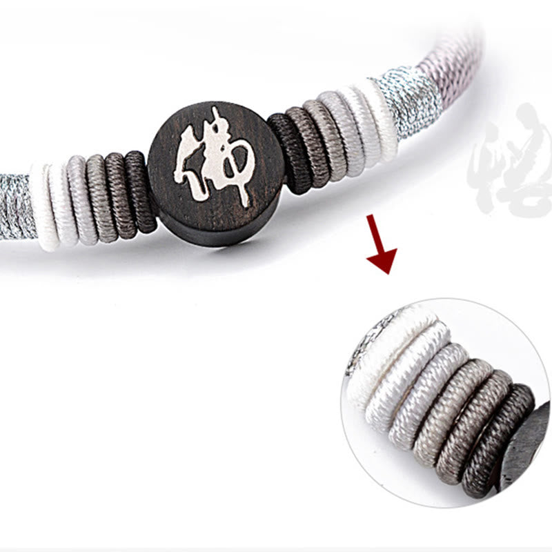 mystic zen Character Ebony Handcrafted Rope Bracelet
