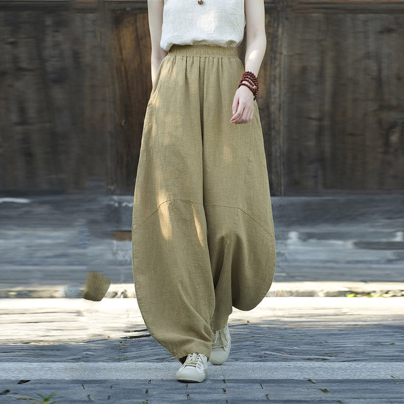 Cotton Linen Pants Harem Trousers Loose Zen Yoga Tai Chi Women's Pants