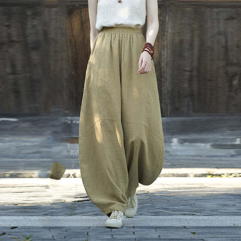 Cotton Linen Pants Harem Trousers Loose Zen Yoga Tai Chi Women's Pants
