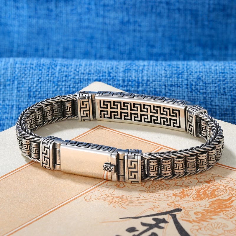 Vintage Lines Pattern Balance Rotatable Bracelet