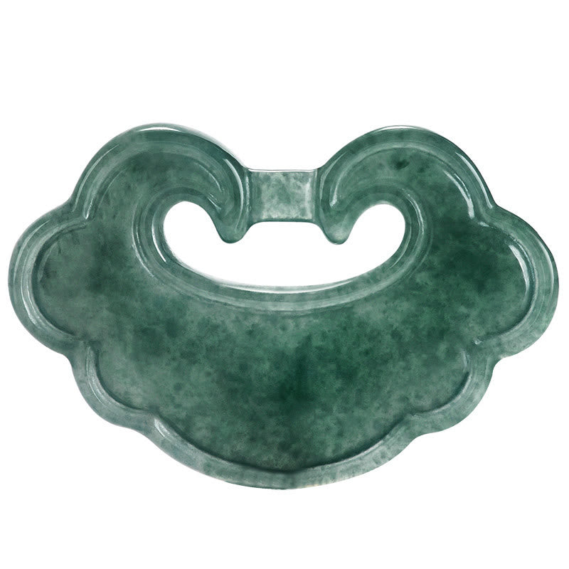 Natural Green Jade Chinese Lock Charm Luck Necklace Pendant