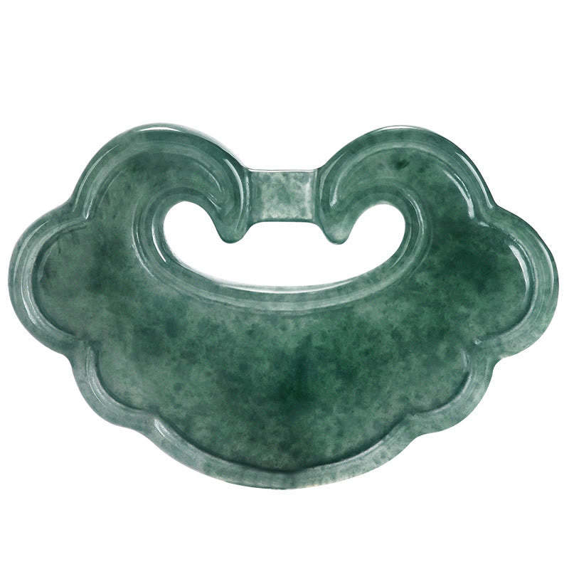 Natural Green Jade Chinese Lock Charm Luck Necklace Pendant