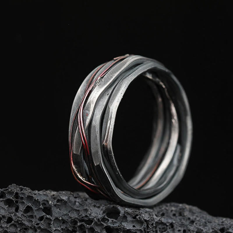 999 Sterling Silver Copper Braid Protection Ring